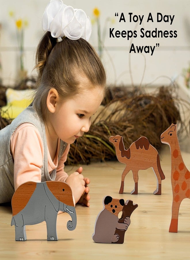 فيكريدا مجموعة ألعاب فيكريدا المكونة من 4 قطع من مجسمات الحيوانات الخشبية، مصنوعة من خشب طبيعي ناعم، ألعاب تعليمية للأطفال الصغار في مرحلة ما قبل المدرسة - Image 4